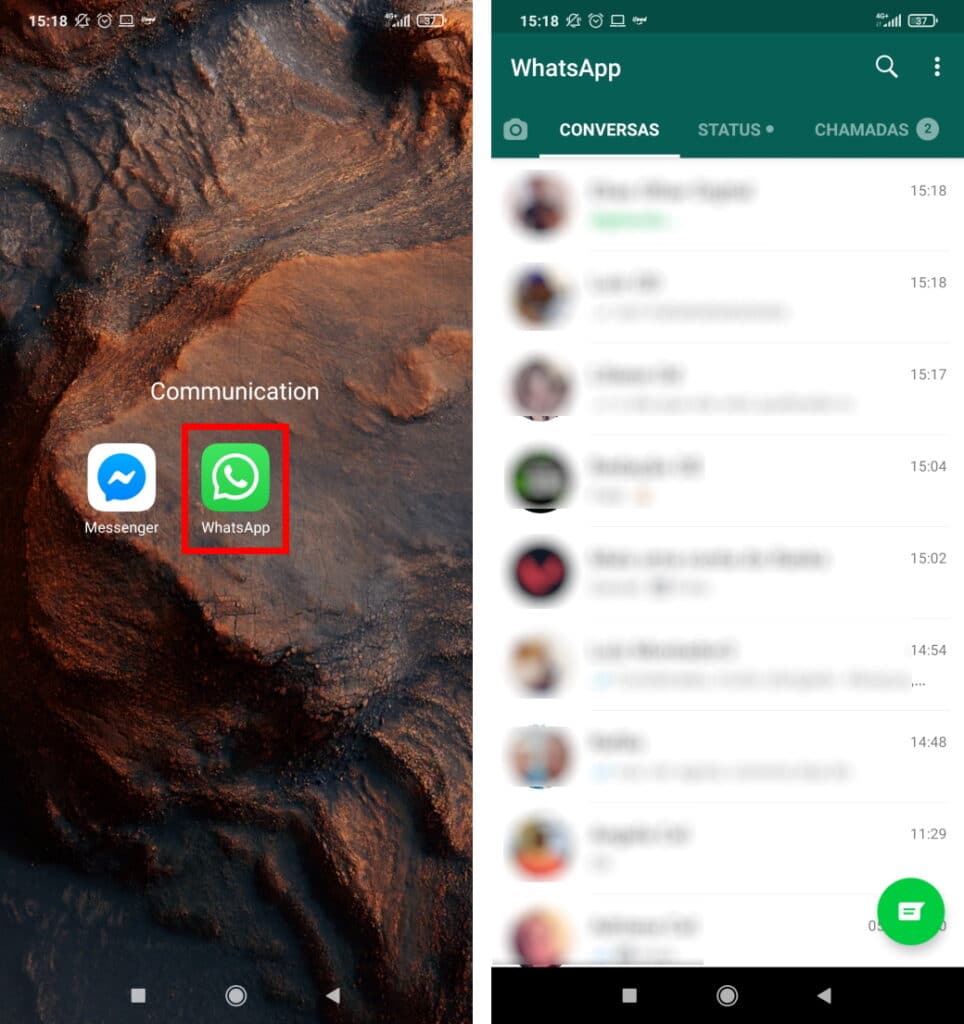 Como escolher um papel de parede diferente para cada conversa no WhatsApp - Passo 1