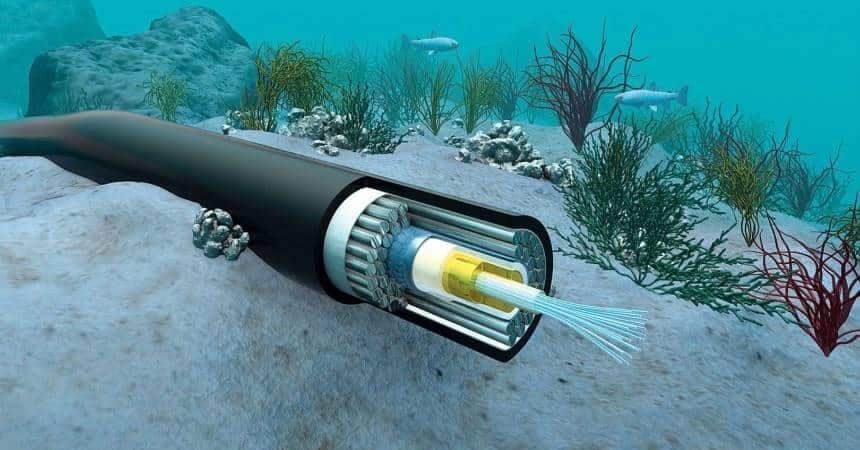 Imagem ilustrativa de um cabo submarino
