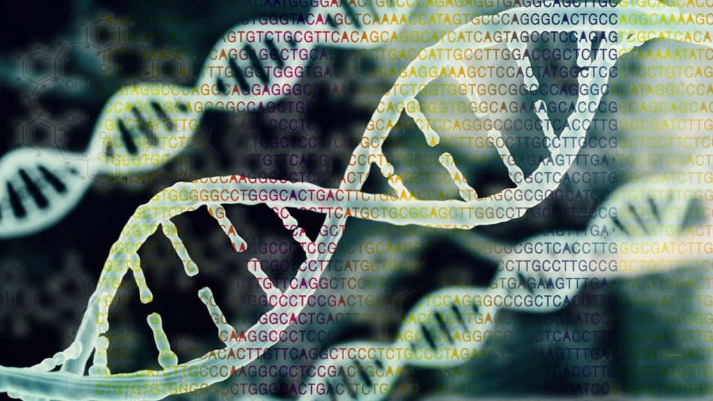 Cadeias de DNA sendo sequenciadas