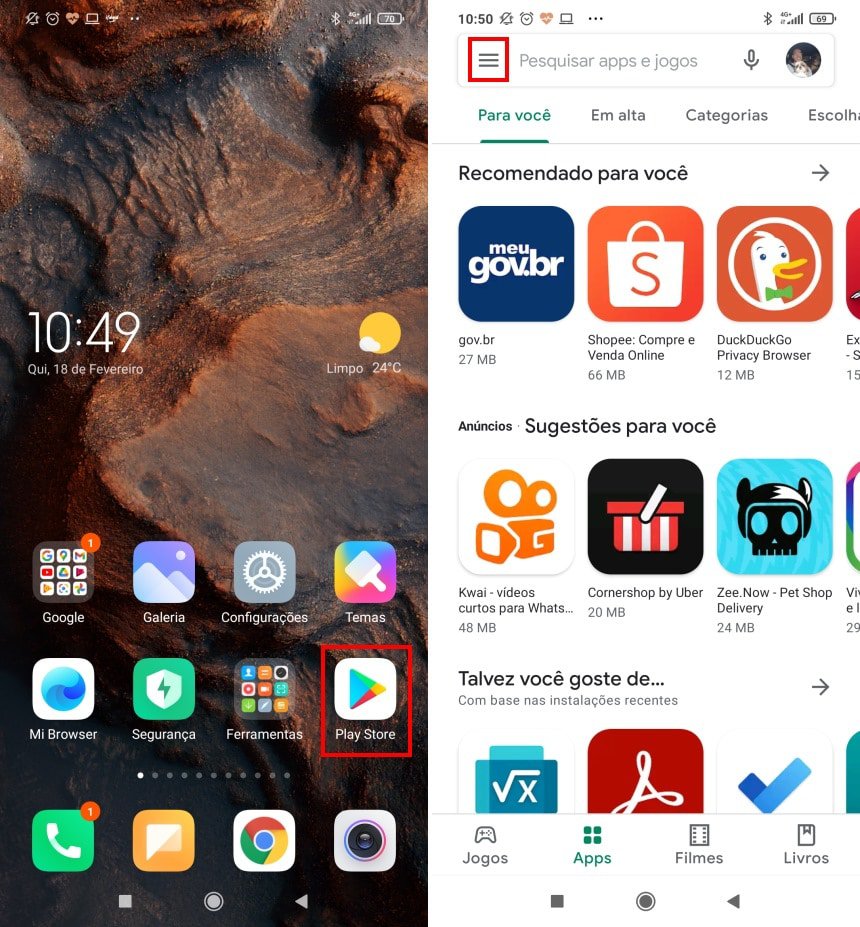 Como compartilhar apps e jogos pela Google Play - Passo 1