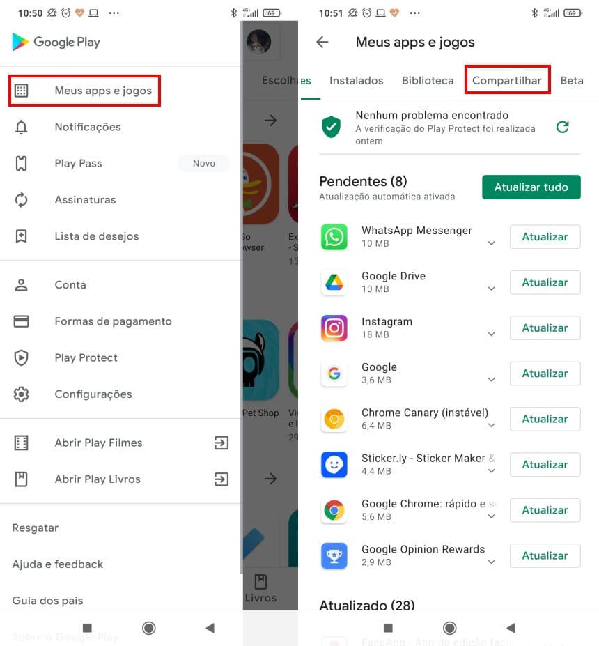 Como compartilhar apps e jogos pela Google Play - Passo 2