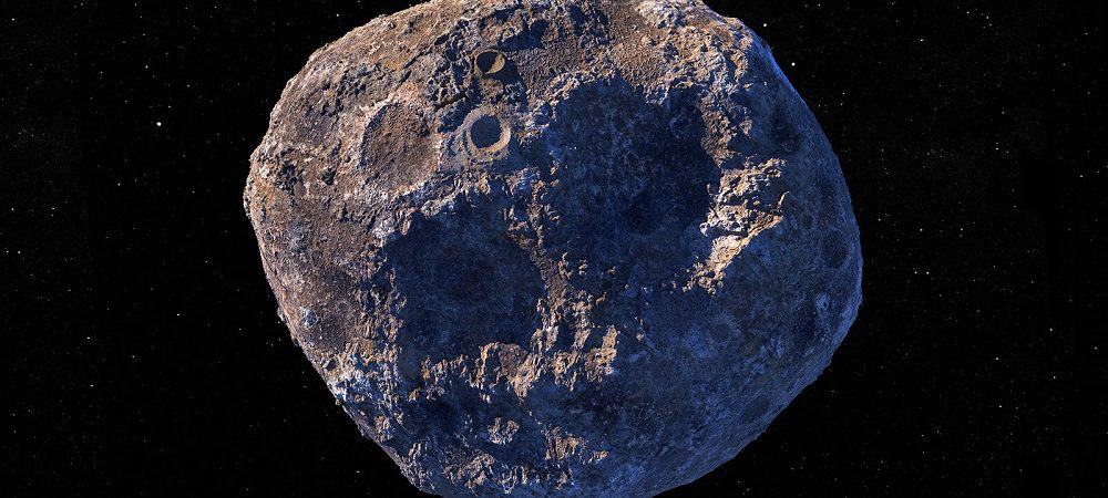 Ilustração do Asteroide Psyche. Créditos. Nasa.JPL.Caltech.ASU
