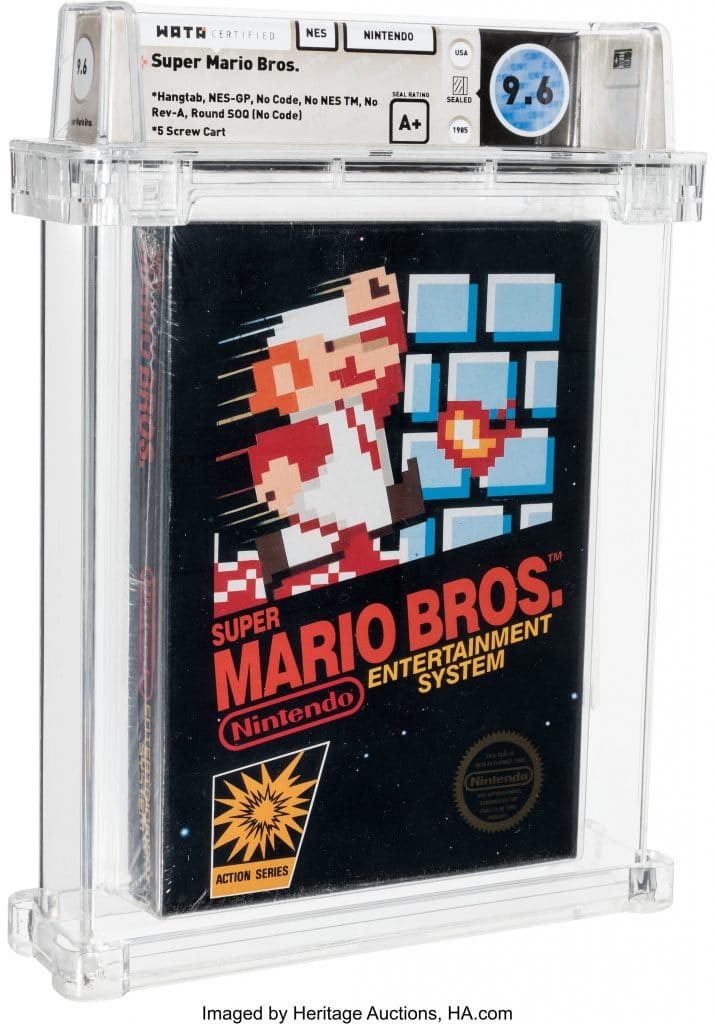Cópia de Super Mario Bros. pode ser vendida por mais de US$ 300 mil. Imagem: Heritage Auctions/Reprodução