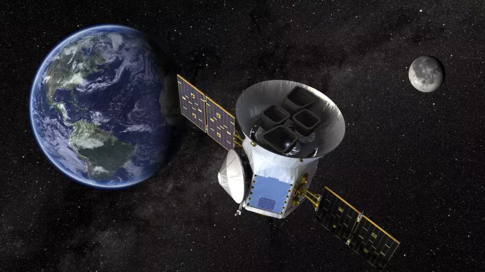 Illustração do TESS (Transiting Exoplanet Survey Satellite), satélite da Nasa que procura por exoplanetas