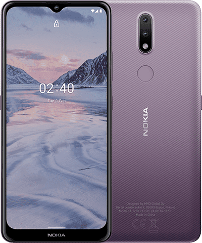Nokia 2.4 na cor roxa