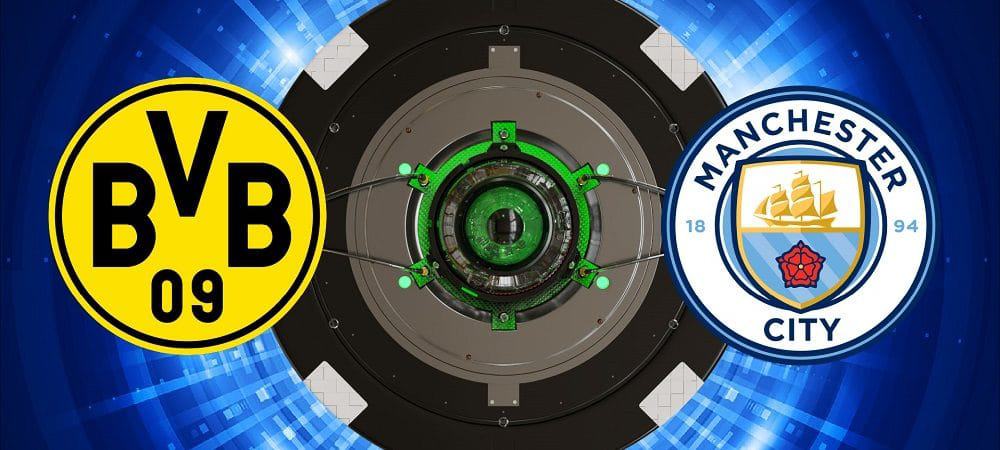 Escudos de Borussia Dortmund e Manchester City