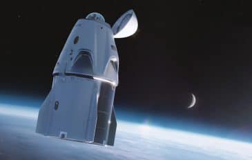 Ilustração de astronauta na cúpula da Crew Dragon na missão Inspiration 4