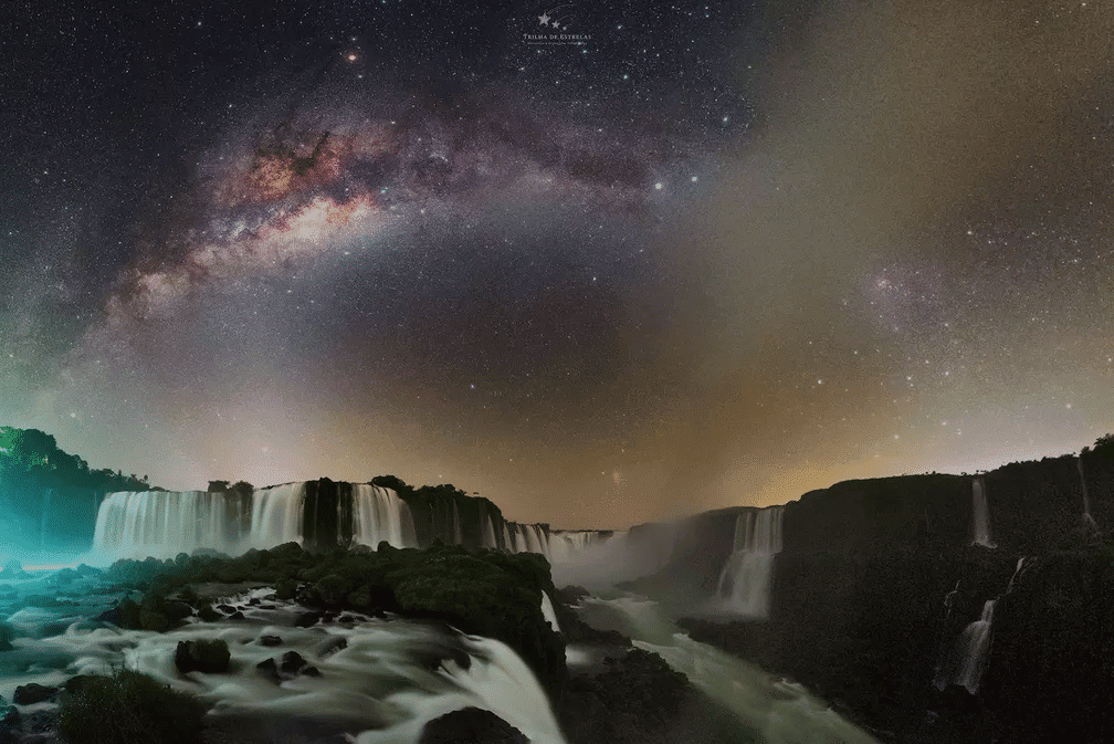 Via Láctea sobre as Cataratas do Iguaçu - Foto: Victor Lima /Trilhadeestrelas.com