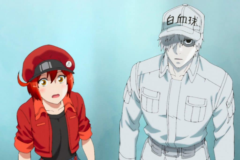 ‘Cells at work!’ (Hataraku Saibou) também têm anime e está disponível na Netflix. Imagem: Netflix/Reprodução