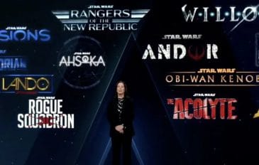 Presidente da Lucasfilm, Kathleen Kennedy, anunciando vários projetos de 'Star Wars' durante o Disney Investor Day 2020; entre eles, 'Rangers of The New Republic'. Imagem: Divulgação/Disney+