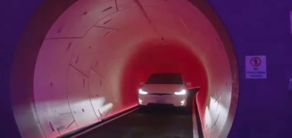 Startup de Elon Musk apresenta sistema de túneis em Las Vegas. Imagem: Reprodução/Redes Sociaisq