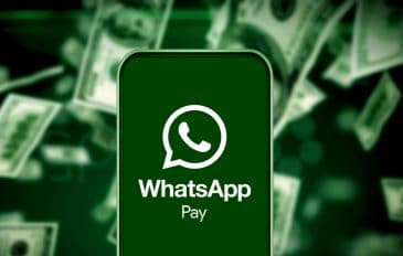 Tela de telefone com os dizeres WhatApp Pay