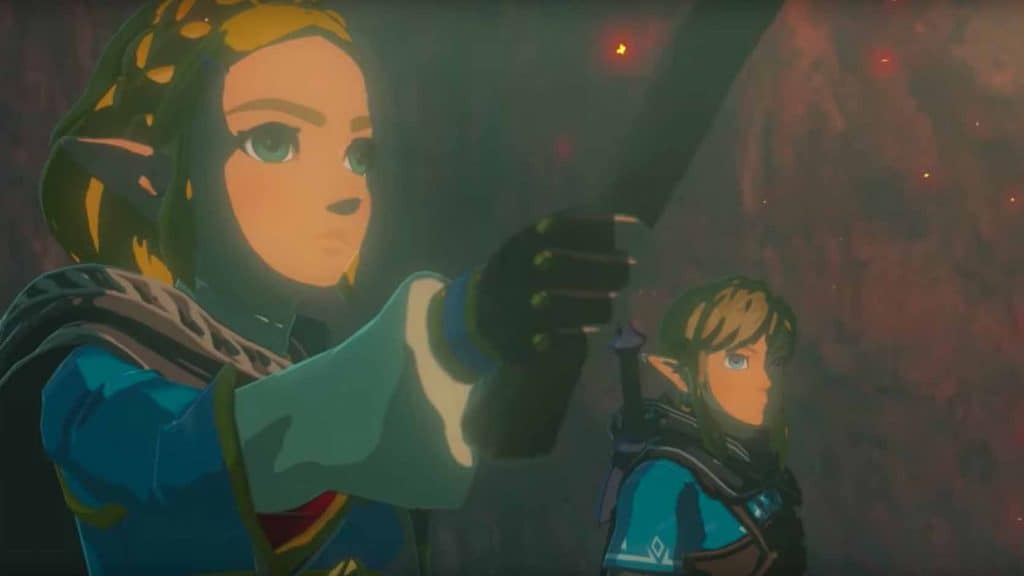 Zelda e Link exploram masmorra em cena de teaser de Breath of the Wild 2