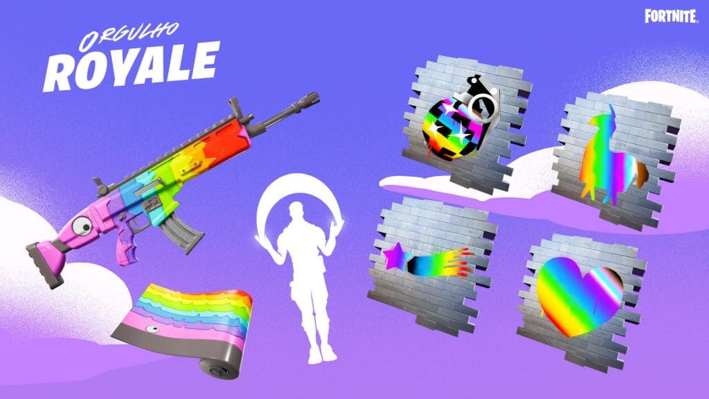 Orgulho Royale: 'Fortnite' lança evento LGBTQIA+ com itens grátis; saiba mais. Imagem: Epic Games/Divulgação