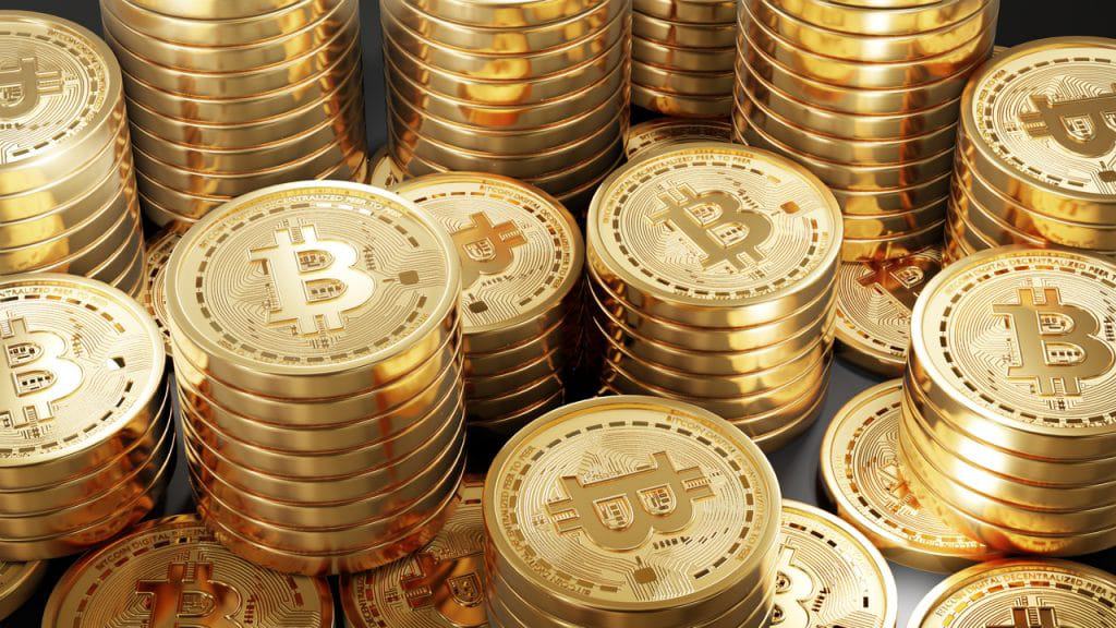 Ilustração de montantes em bitcoin