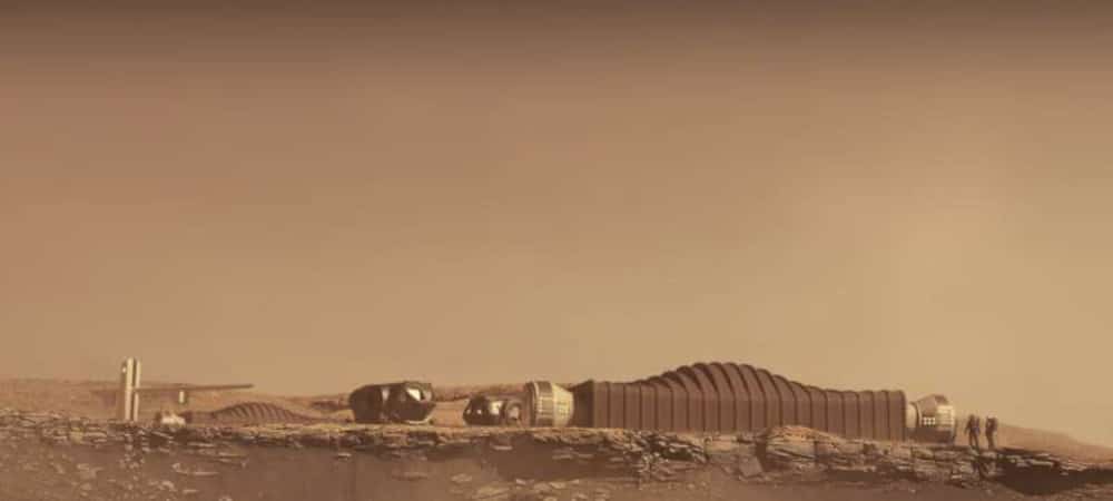 Ilustração imagina como será o exterior do hábitat Mars Dune Alpha