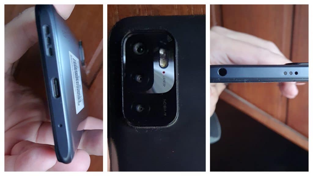 O Redmi Note 10 5G exibe entradas bem simplistas - um conector USB-C, uma saída de fone de 3,5 milímetros (algo cada vez mais raro hoje em dia), além da câmera traseira com três lentes