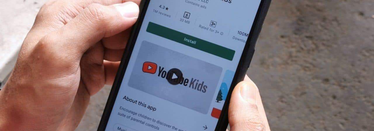 Aplicativo do YouTube Kids em celular Android