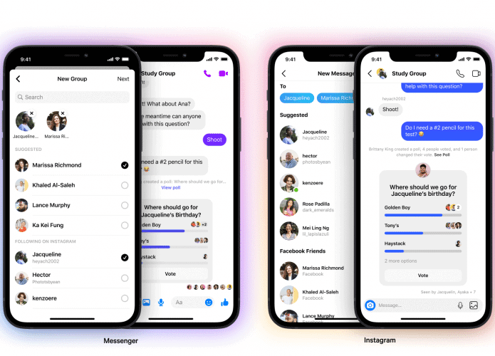 Instagram agora permite usuários do Messenger em grupos de bate-papo