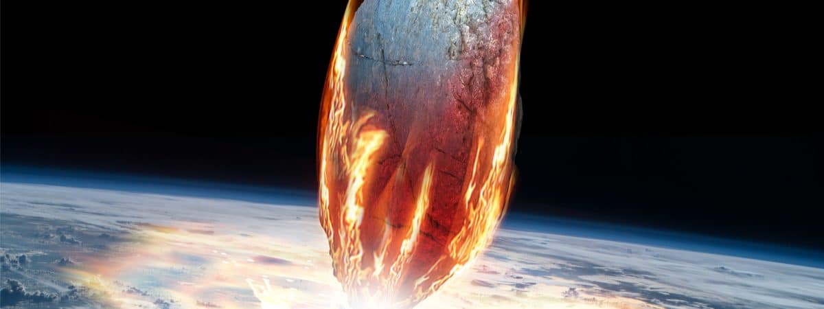 Asteroide se choca com a Terra em ilustração