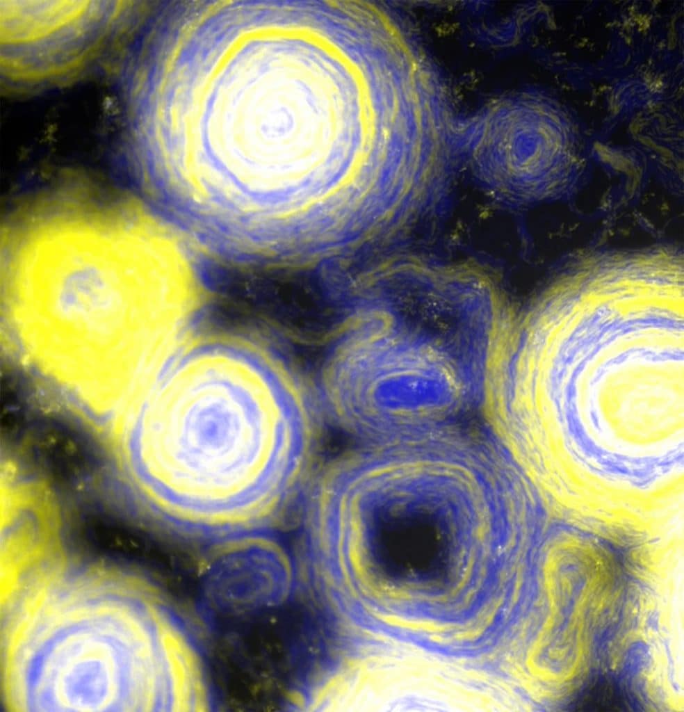Bactéria? Ou obra de arte? Colônia de bactérias se agrupa de forma a imitar pintura de Van Gogh
