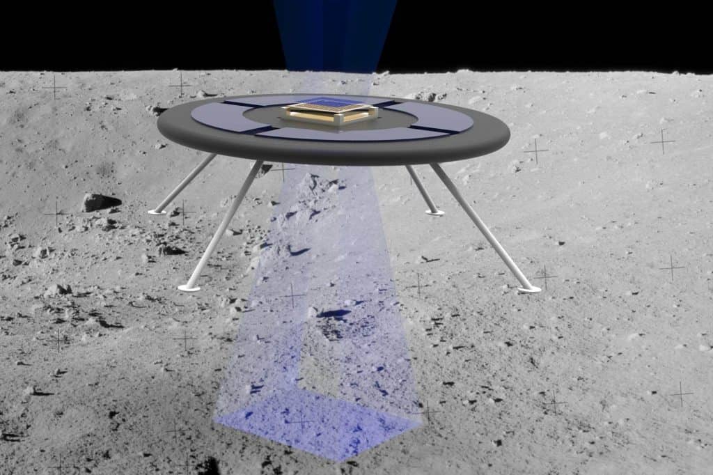 ilustração de como seria o veículo espacial que levita
