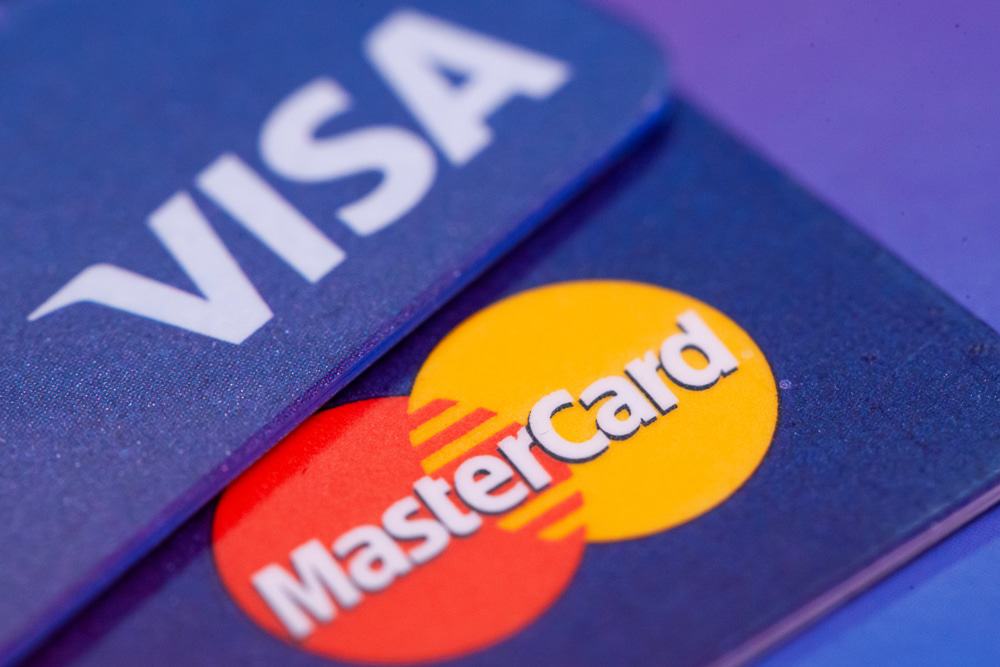Cartões de crédito da Visa e Mastercard