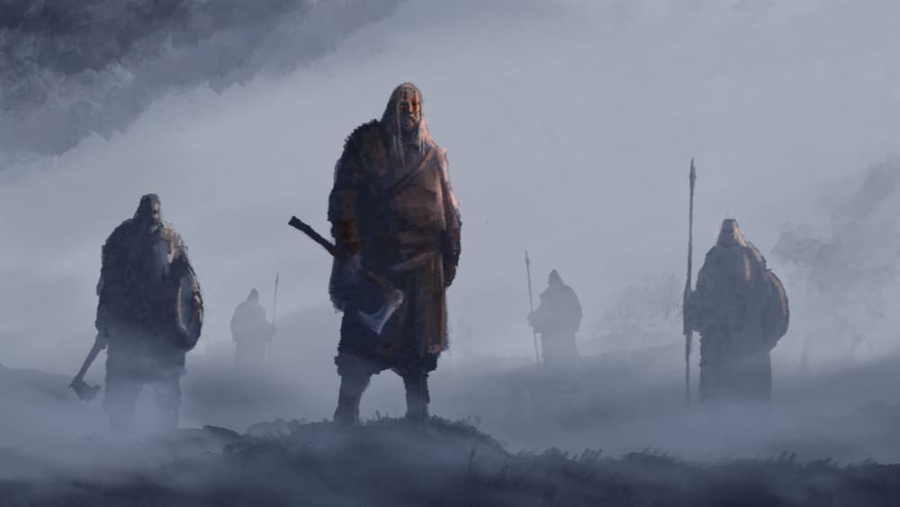 Imagem mostra diversos guerreiros vikings, que foram obrigados a mudarem de residência devido ao aquecimento global