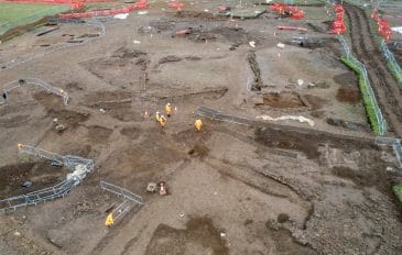 Vista aérea do sítio arqueológico de Blackgrounds