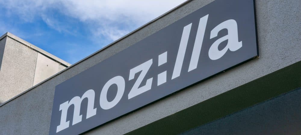 Fachada de um escritório da Mozilla no Vale do Silício