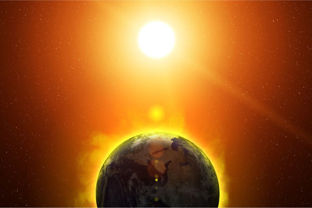Imagem simbolizando o aumento da temperatura da Terra