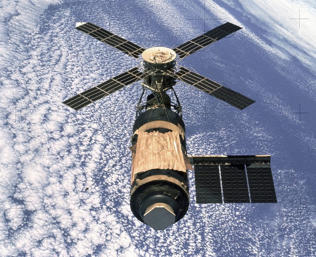 A estação espacial Skylab foi o único projeto de reuso de tecnologia das missões Apollo que foi concretizado. Imagem: Nasa