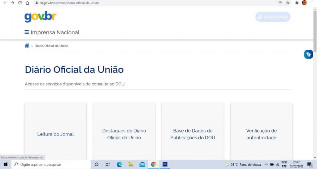 Como consultar o Diário Oficial da União online