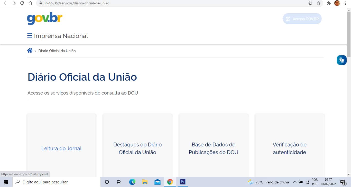 Como consultar o Diário Oficial da União online