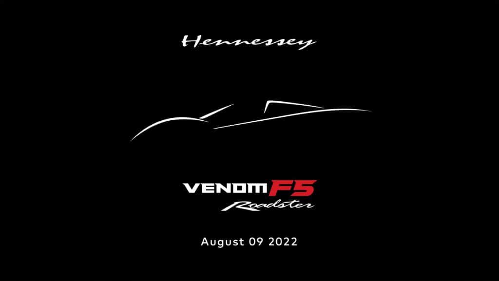 Poderoso Venom F5 Roadster com 1.842 cv ganha teaser; estreia em 9 de agosto