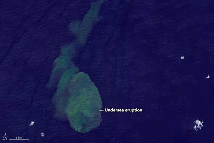 Cratera submersa de vulcão em atividade abriga colônia de tubarões