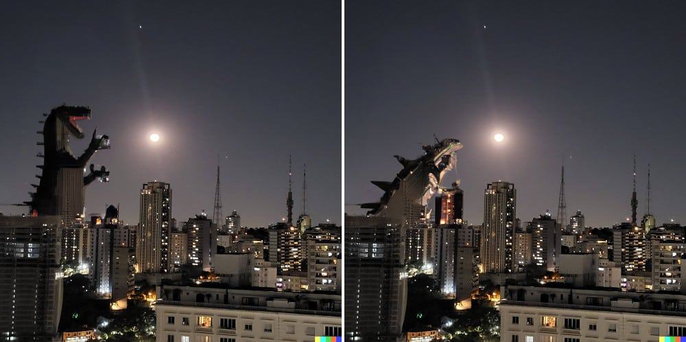 Godzilla visitando São Paulo