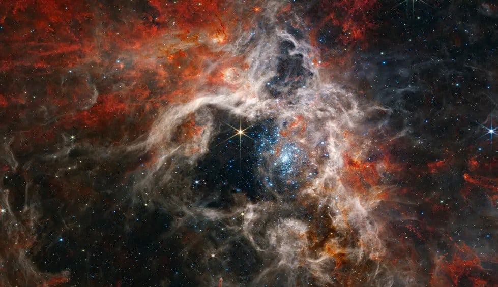 nebulosa-tarantula-james-webb James Webb registra imagens incríveis de Nebulosa da Tarântula; confira