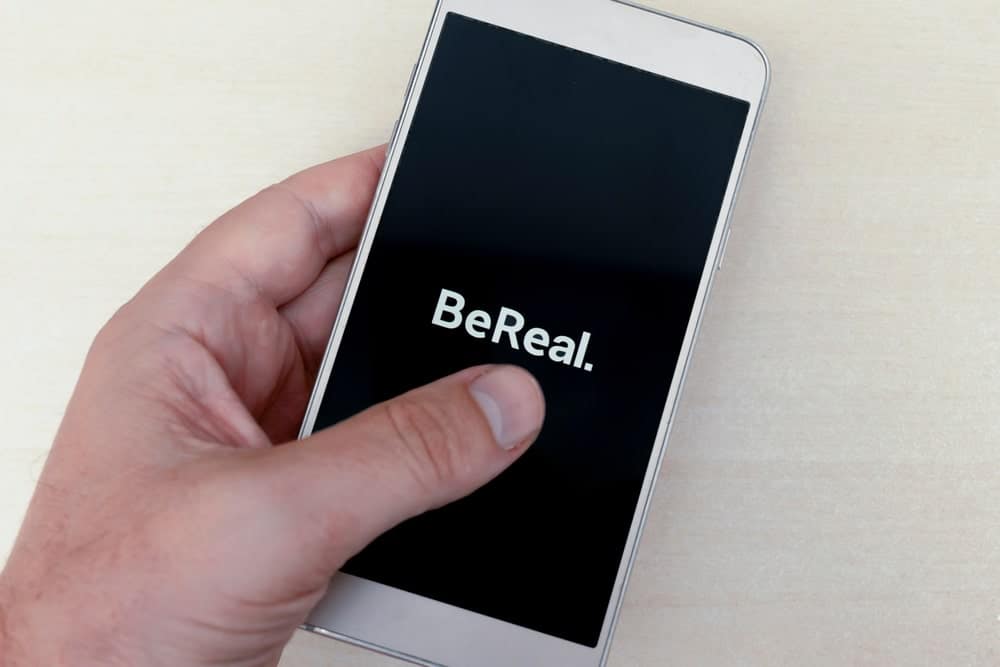 BeReal logo on a mobile