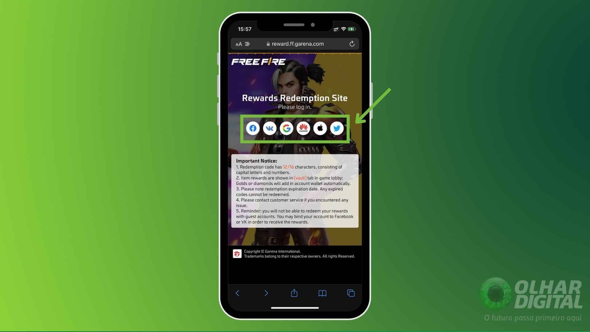 Reward FF: Tudo sobre Free Fire Rewards Redemption Site da Garena