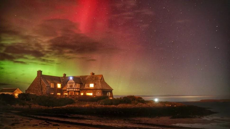 On rare occasions, the aurora borealis form in the UK sky