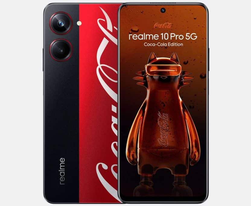Realme 10 Pro 5G com tema da Coca-Cola (Imagem: divulgação/Realme)