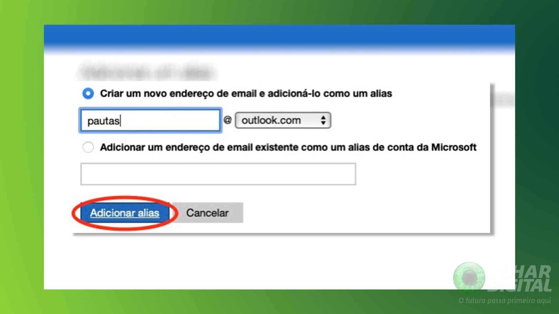 Create a Hotmail alias in Outlook.