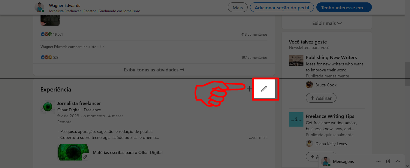 3 - como tirar o nome da empresa no linkedin