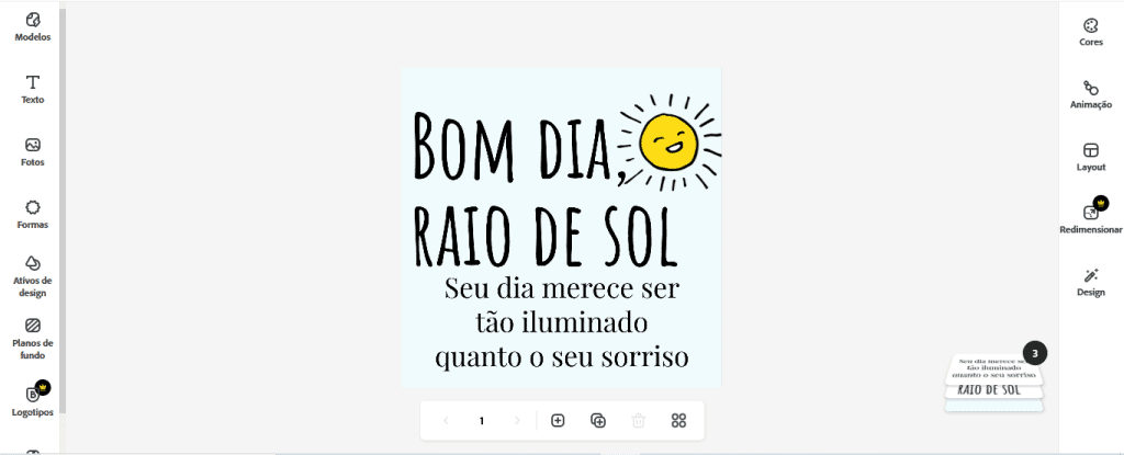 Adobe Express mensagem de bom dia