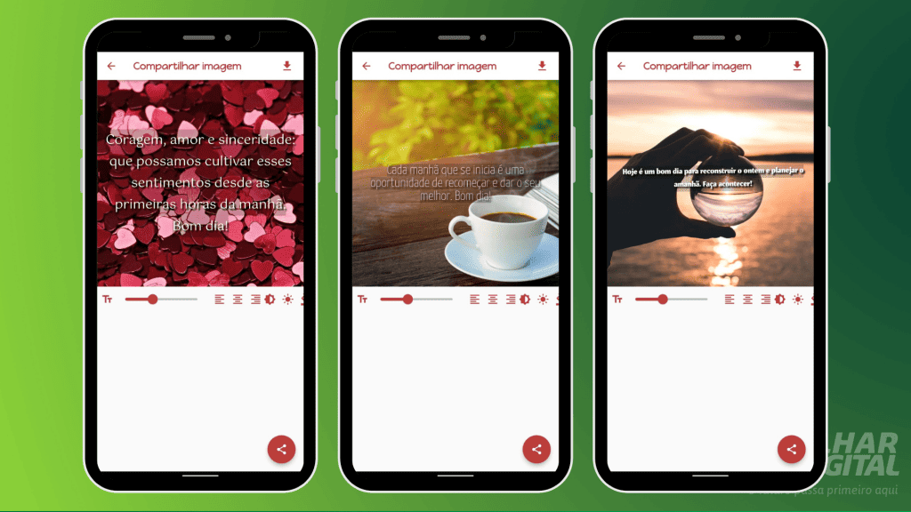 mensagem personalizada de bom dia pelo app mensagens prontas
