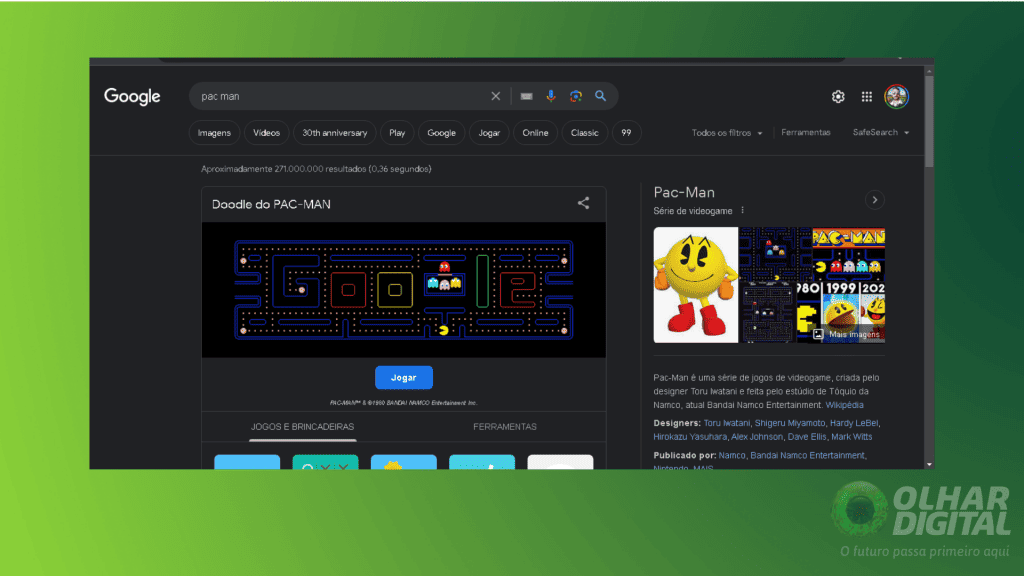 Snake, Pac-Man, T-Rex e mais: 10 jogos do Google para curtir no navegador
