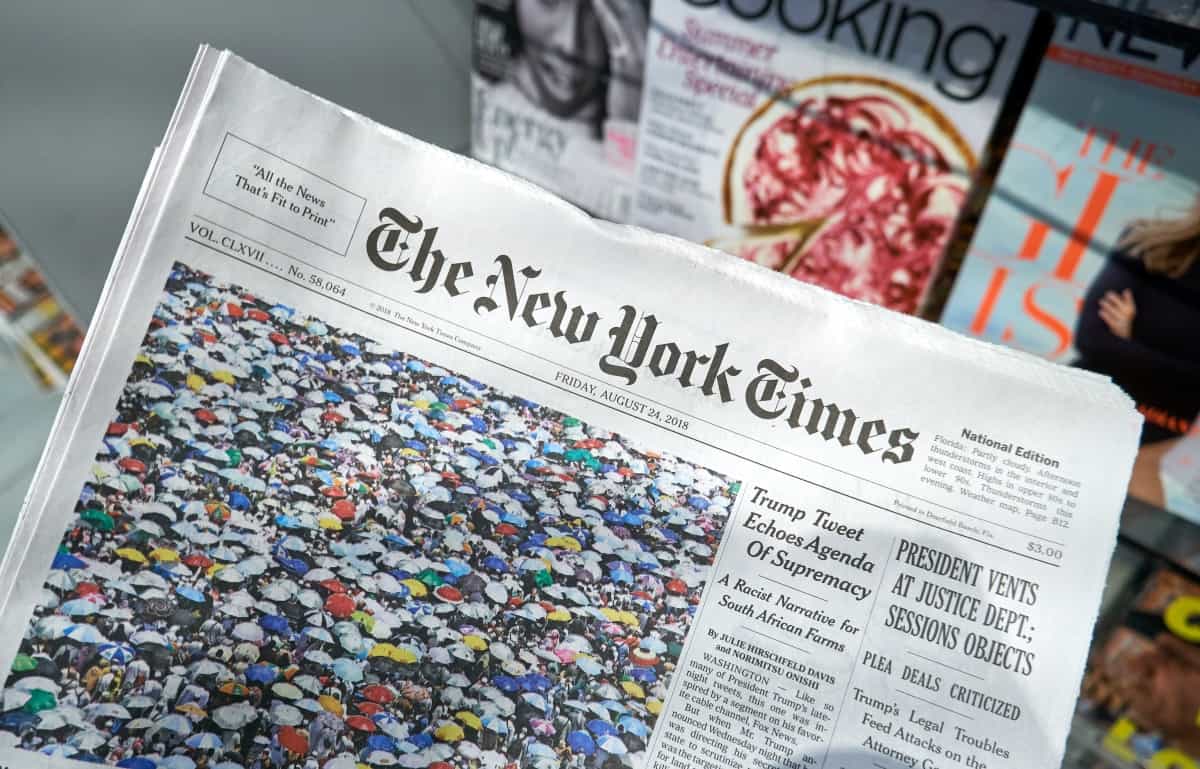 New York Times proíbe que seu conteúdo seja usado para treinar IA