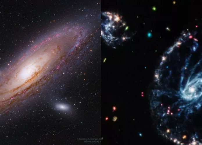 Galáxias de Andrômeda e da Roda do Carro nas Imagens Astronômicas da Semana