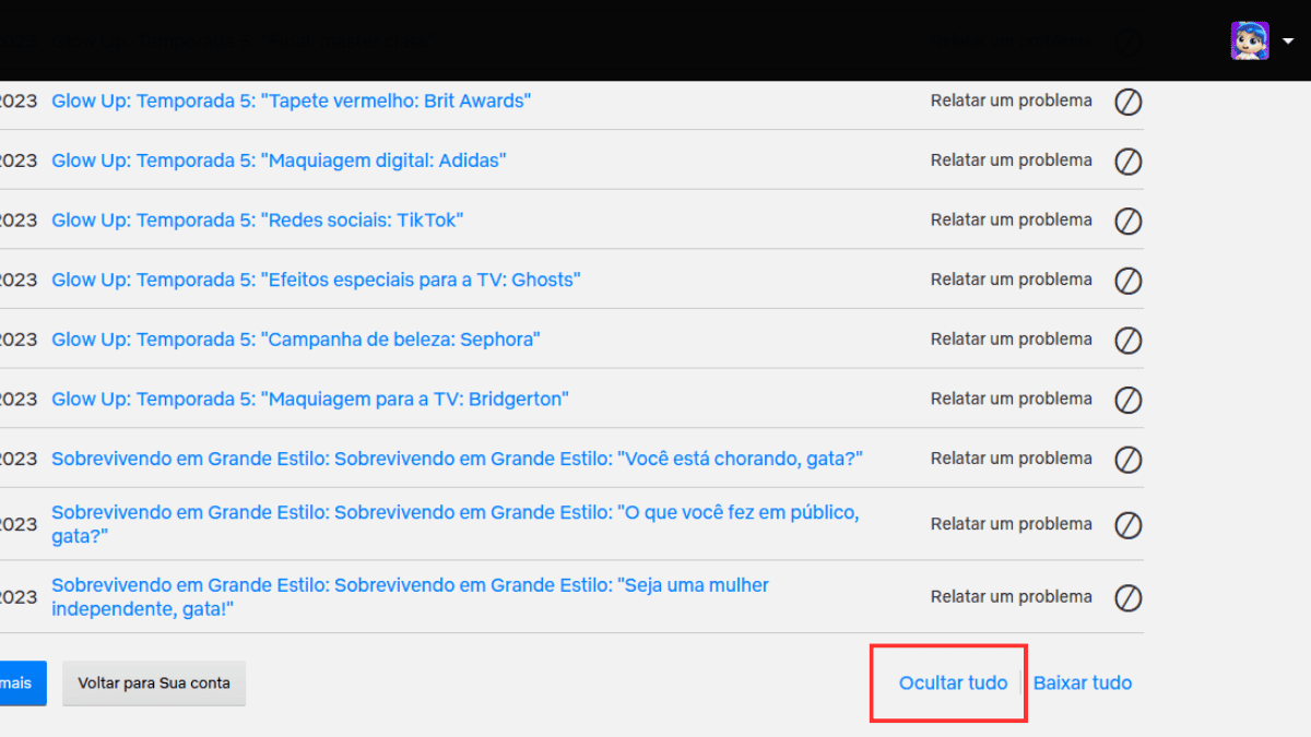 Como alterar recomendações Netflix passo 6